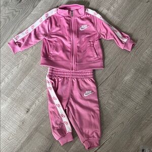 Nike Kids' Pink and White Tracksuit - 12 Months